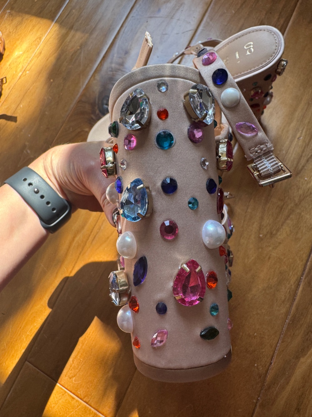 NWT Gianni Bini Calvan Jewel Ornamented Platform Dress Sandals Sz 7 - Picture 6 of 8
